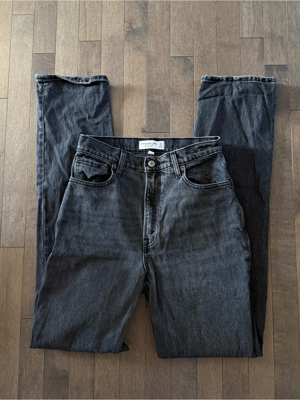 Abercrombie & Fitch 90's Straight Ultra High Rise Curve Love Extra Long - Picture 2 of 5
